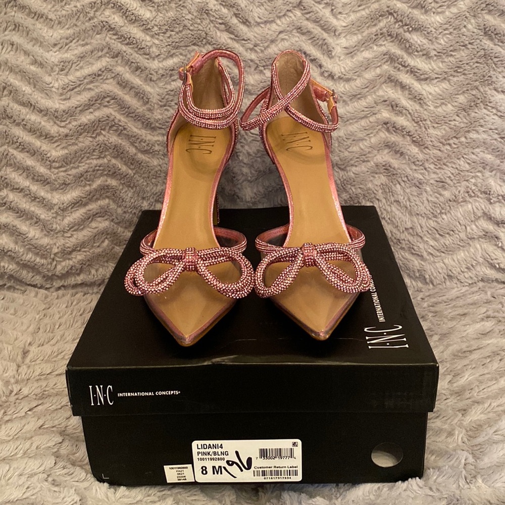 Pink rhinestone heels